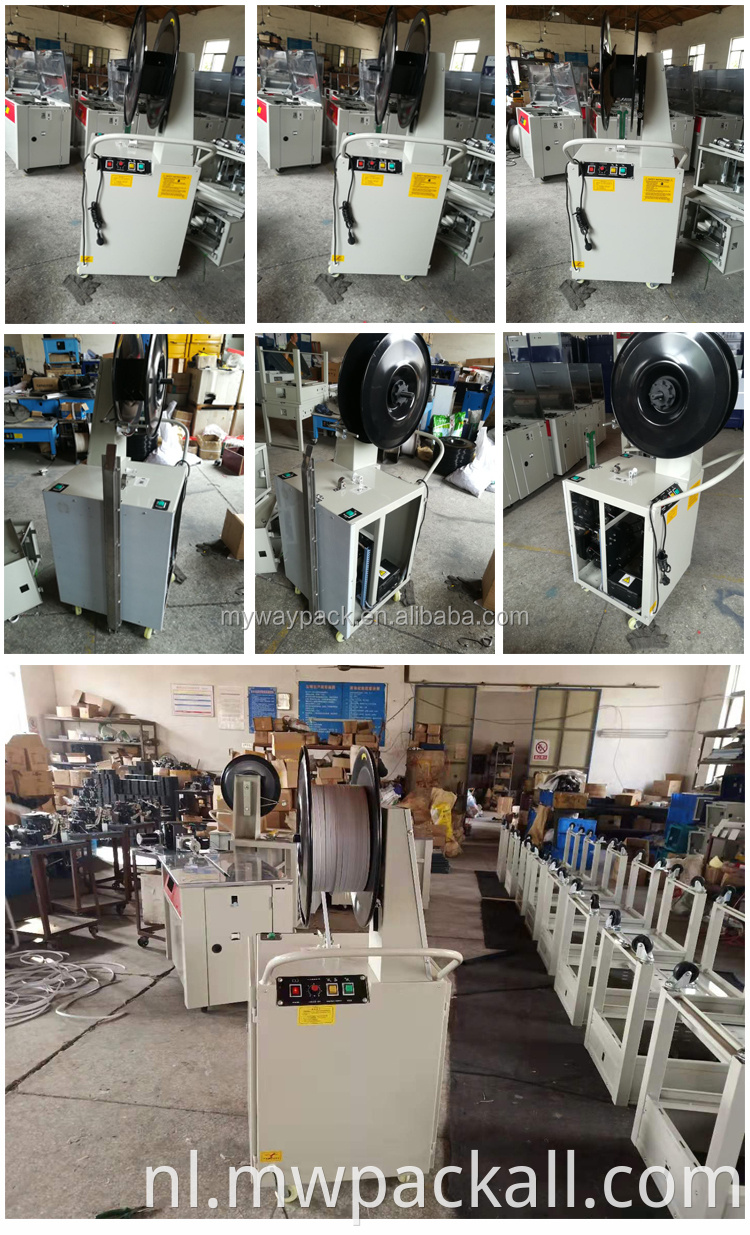 Fabrieksprijs Hoge kwaliteit Semi-automatische kartonnen pallet omsnoeringsmachine / PP plastic riem kartonnen pallet omsnoeringsmachine;